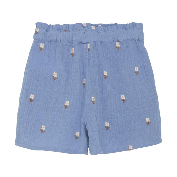 Chambray Embroidered Shorts