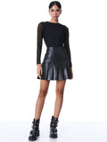 CHARA VEGAN MINI DRESS - BLACK
