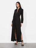 CHASSIDY LINEN MAXI DRESS - BLACK