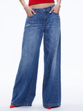 CHAZ LOW RISE BAGGY WIDE LEG JEANS - IVY BLUE