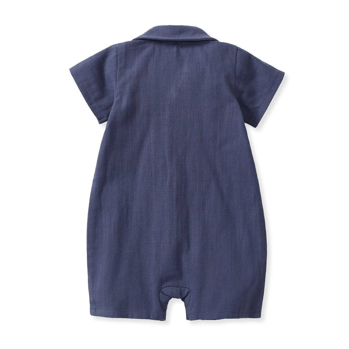 Check Gauze Baby Boy Romper