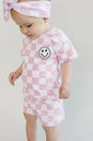 Checkered Shorts Set | Pink Ã— 1