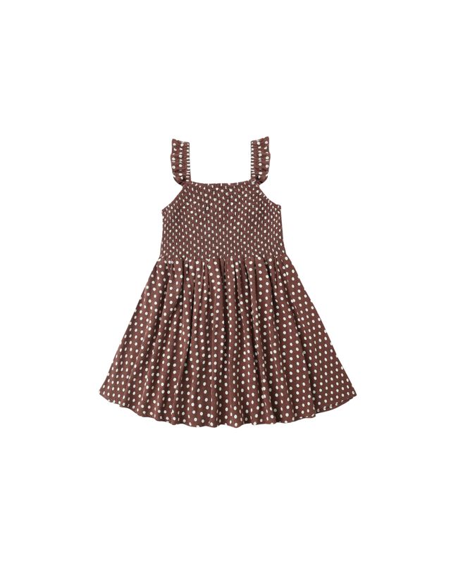 Chocolate Polka Dot Lainey Dress