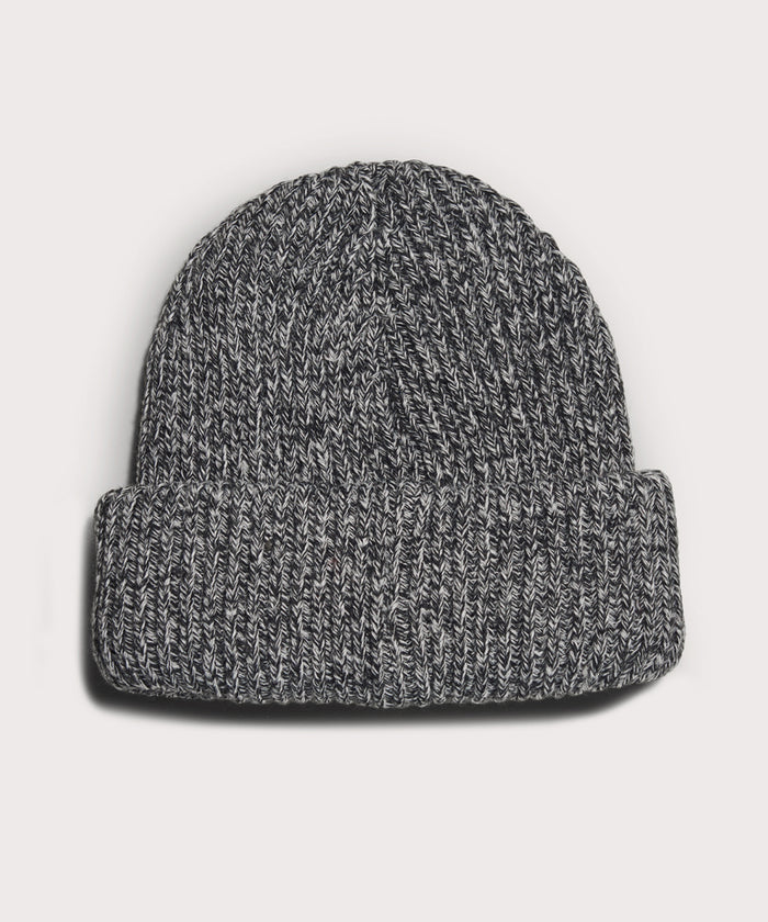 Chunky Knit Beanie in Onyx Marble