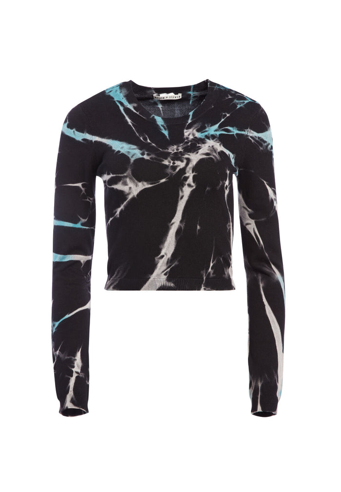 CIARA TIE DYE PULLOVER - BLACK/MULTI