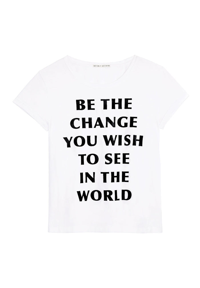 CICELY CLASSIC TEE - WHITE / BLACK