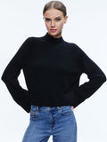 CIMARON MOCK NECK PULLOVER - BLACK