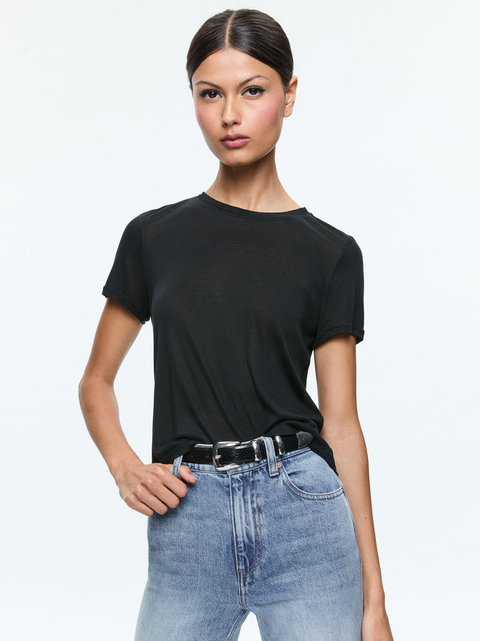 CINDY CROPPED TEE - BLACK