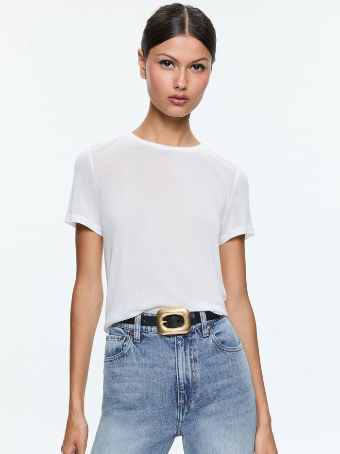 CINDY CROPPED TEE - OFF WHITE