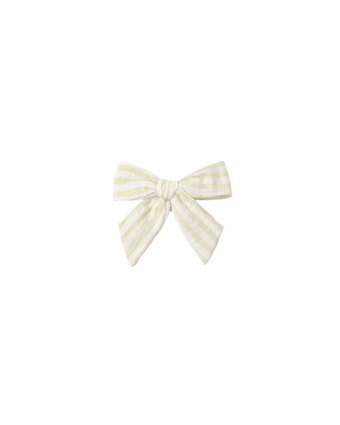 Citron Ivory Stripe Bow