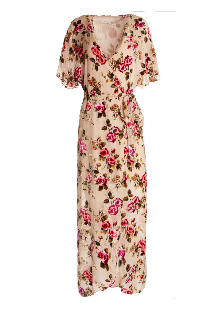 CLARINE OVERSIZED SLV WRAP DRS - NATURAL/MULTI