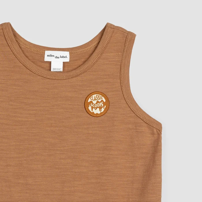 Classic Scoops Patch Pecan Slub Jersey Tank