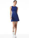 COLEY CREW NECK DRESS - AZURE/OFF WHITE