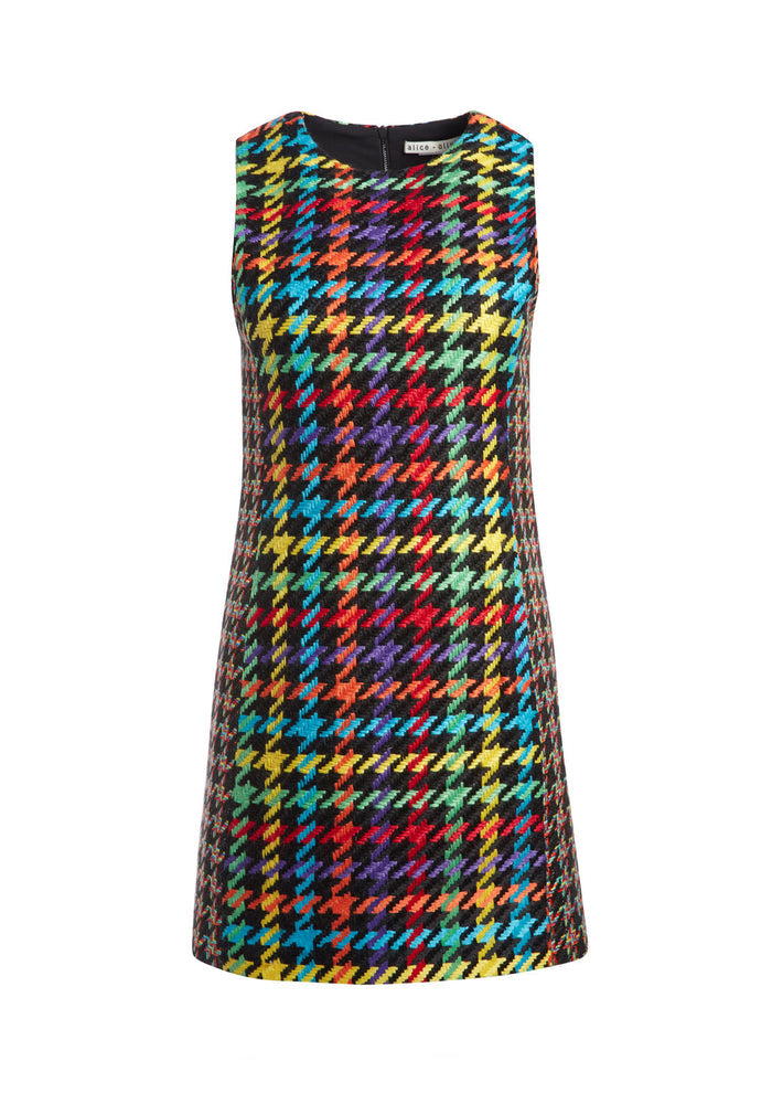 COLEY CREW NECK MINI DRESS - BLK MULTI