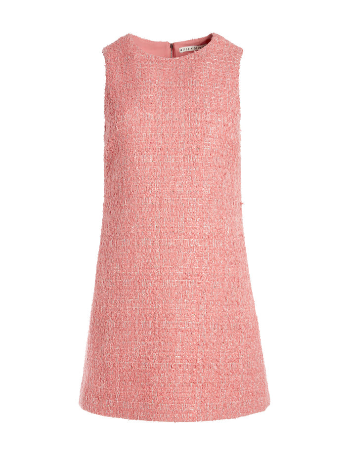 COLEY CREW NECK MINI DRESS - ROSE