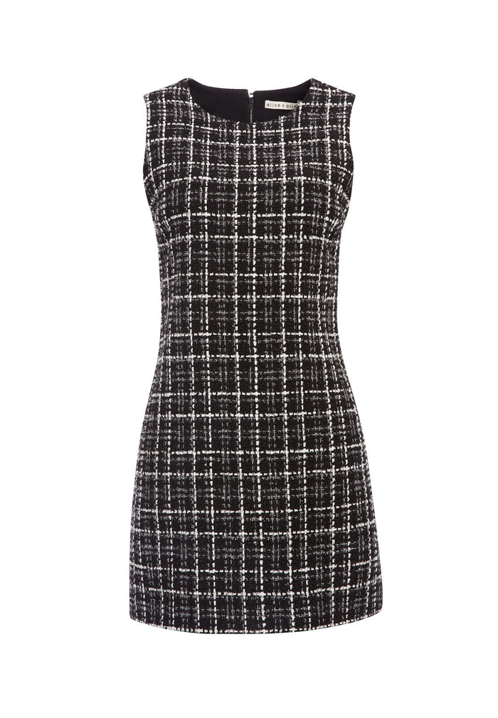 COLEY CREW NECK MINI DRESS - BLACK/WHITE