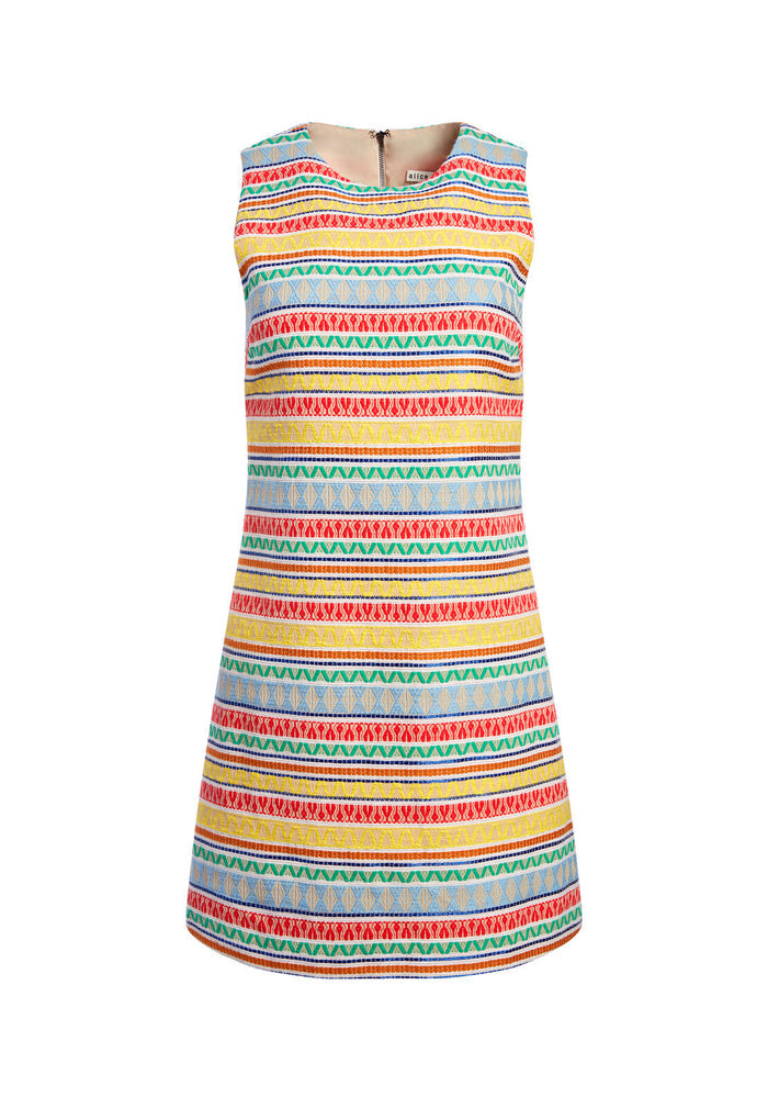 COLEY CREW NECK MINI DRESS - MULTI