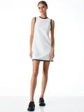 COLEY VEGAN LEATHER DRESS - OFF WHITE/BLACK
