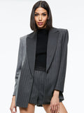 COLLEY NOTCH COLLAR BLAZER - GREY/CHARCOAL PINSTRIPE
