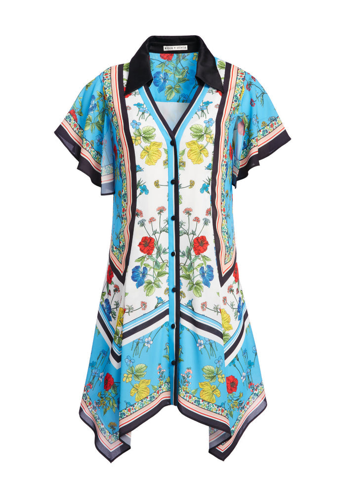 CONNER HANDKERCHIEF SHIRT DRS - SCARF PRINT