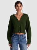COREY HOODED CASHMERE CARDIGAN - DARK OLIVE
