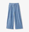 Cornflower Blue Pleated Velour Relaxed Pant