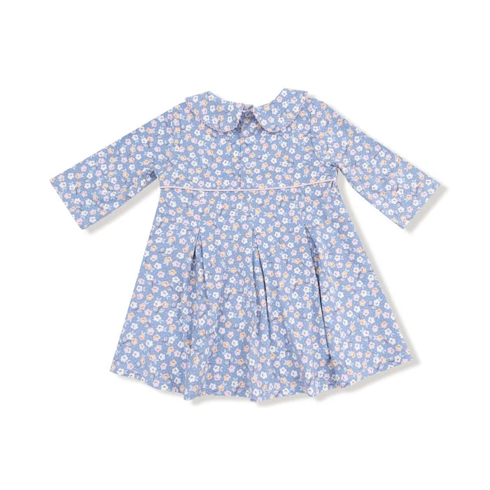 Country Calico Box Pleat Dress & Rib Leggings