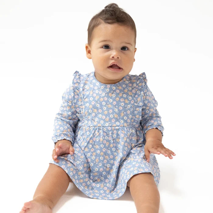 Country Calico Ruffle Bodysuit Dress