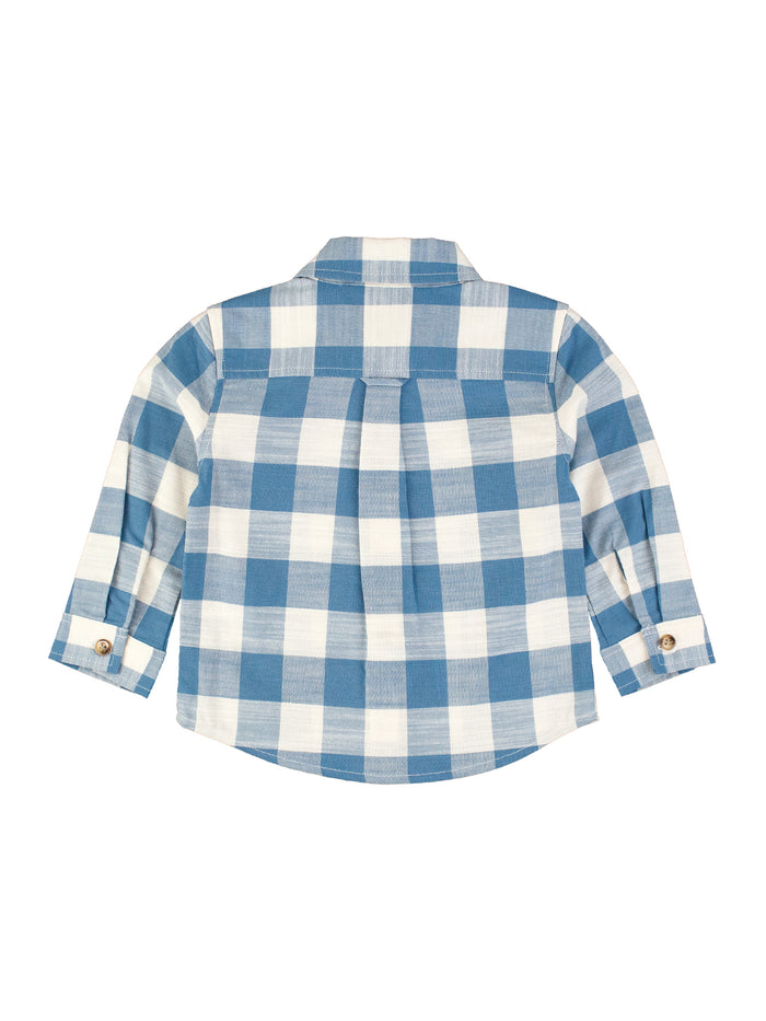 Countryside Blue Plaid Long Sleeve Crew Neck Shirt