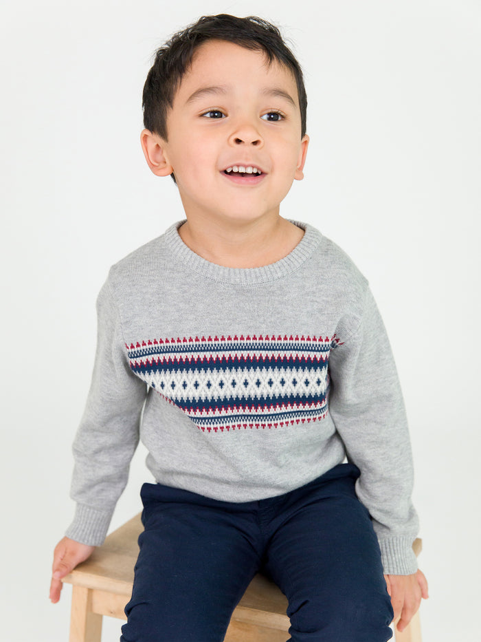 Cozy Fair Isle Knit Crew Sweater