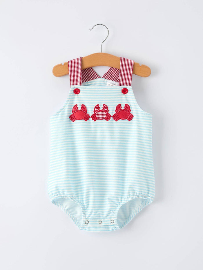 Crab Applique Baby Boy Romper