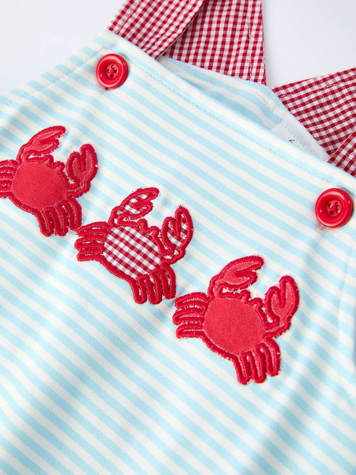 Crab Applique Baby Boy Romper