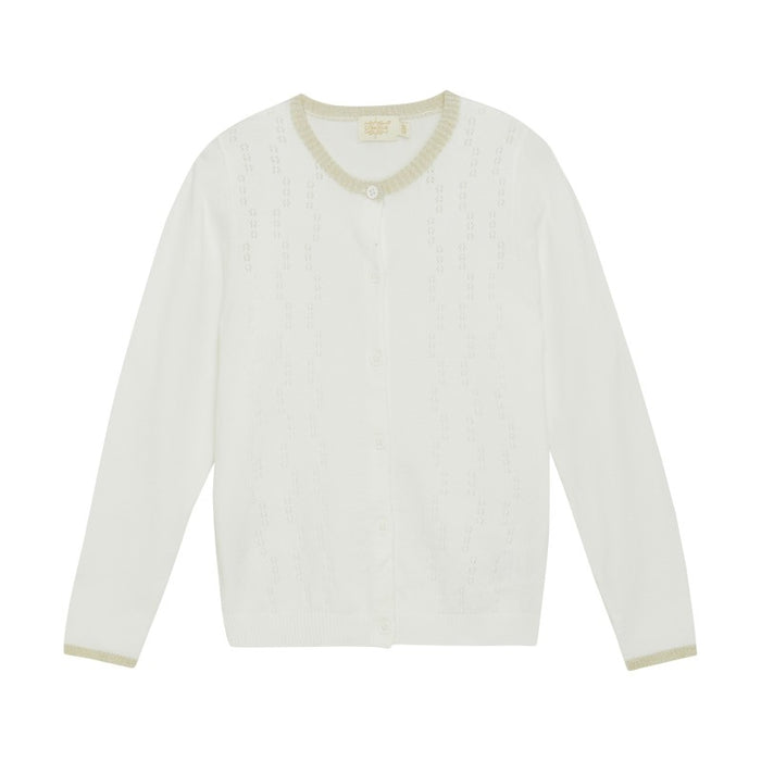 Cream & Gold Pointelle Cardigan