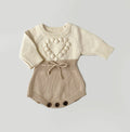 Cream Heart Romper Set