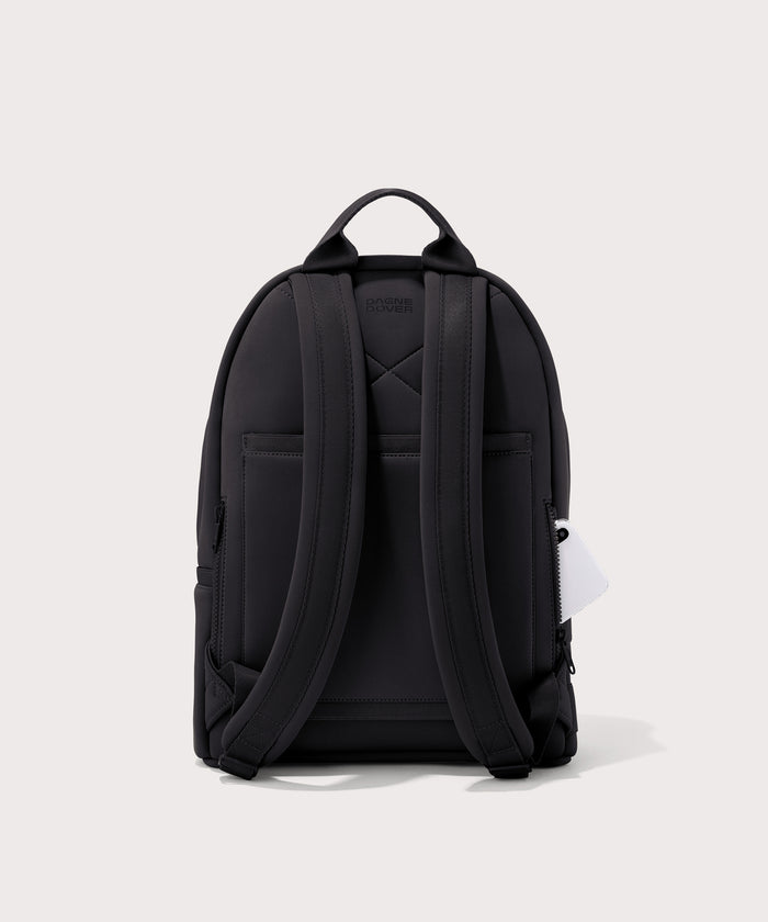 Dagne Dover medium Dakota Neoprene Backpack in onyx seen from the back.