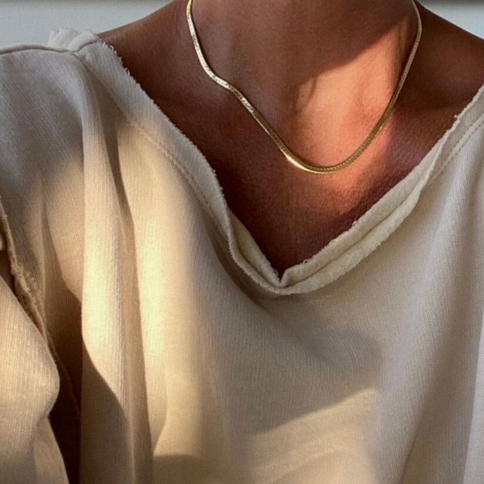 Dani Silver Herringbone Necklace