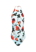 DANIQUE TIE NK HALTER BODYSUIT - SM ROSEBUD FLORAL POWDER BLUE