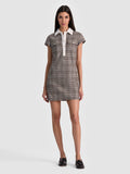 DARBY MINI DRESS - DARK CHOCOLATE/OFF WHITE
