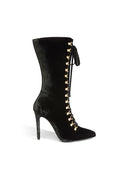 DARCIE VELVET BOOT - BLACK