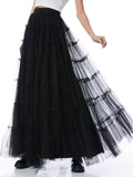 DARCY TULLE MAXI SKIRT - BLACK