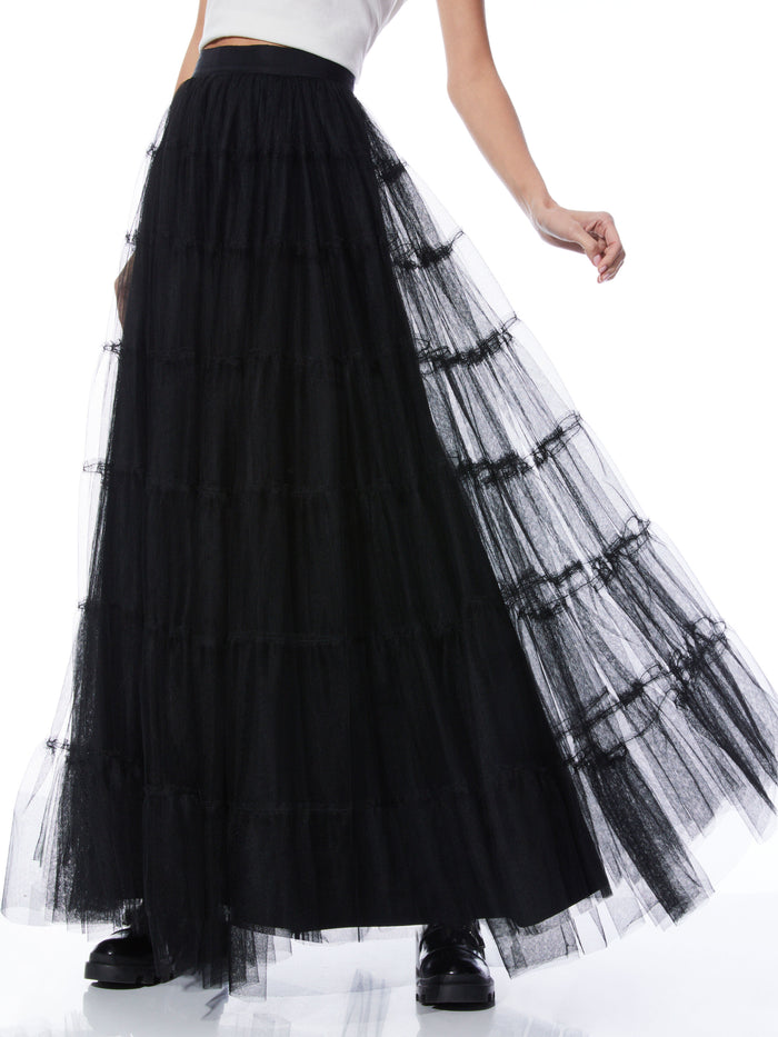DARCY TULLE MAXI SKIRT - BLACK