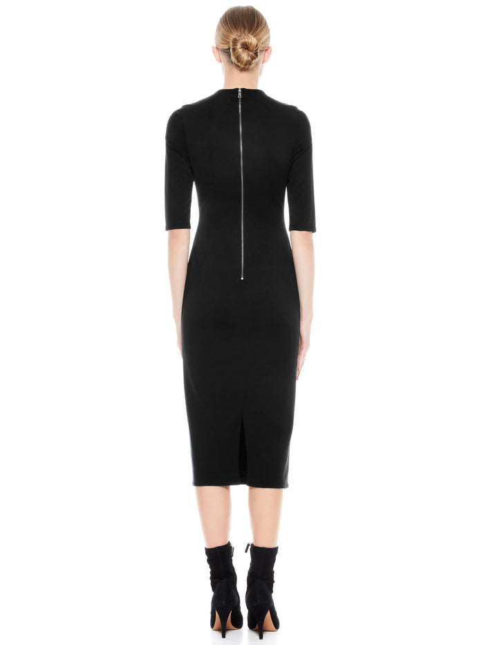 DELORA MIDI DRESS - BLACK