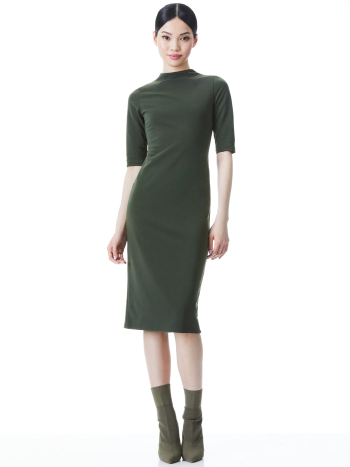 DELORA MIDI DRESS - OLIVE