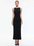 DELORA SLEEVELESS MAXI DRESS - BLACK