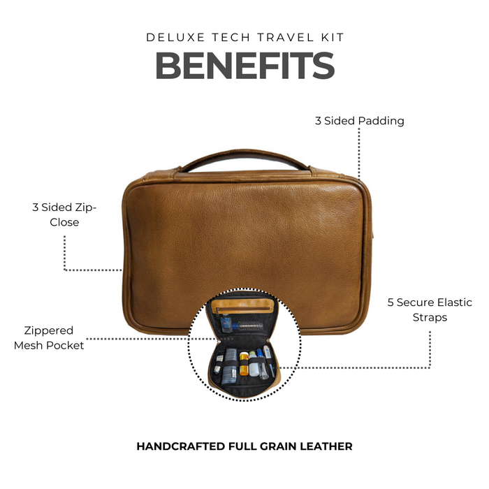 Deluxe Tech Leather Travel Kit - Latico Leathers