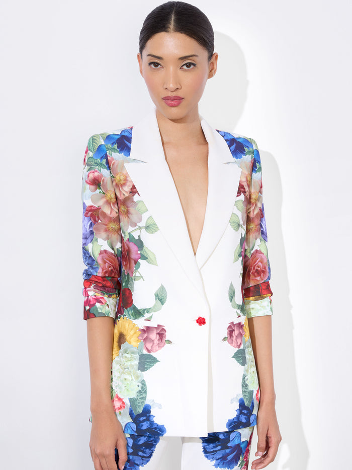 DENNY BOYFRIEND BLAZER - GARDEN BRUNCH OFF WHITE