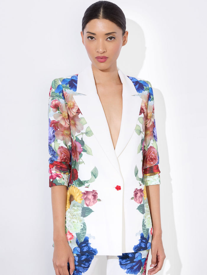 DENNY BOYFRIEND BLAZER - GARDEN BRUNCH OFF WHITE