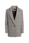 DENNY PLAID BOYFRIEND BLAZER - BLACK/WHITE