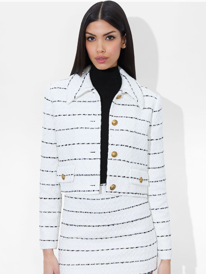 DENYSON BOXY JACKET - OFF WHITE/BLACK