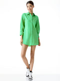 DIMITRA ROLLED SLEEVE DRESS - GARDEN GREEN